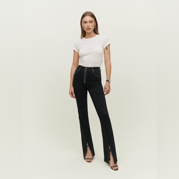 Reformation Denim - Reformation Toby Zip Front Ultra High Rise Bootcut Jean Black Size 26 *read